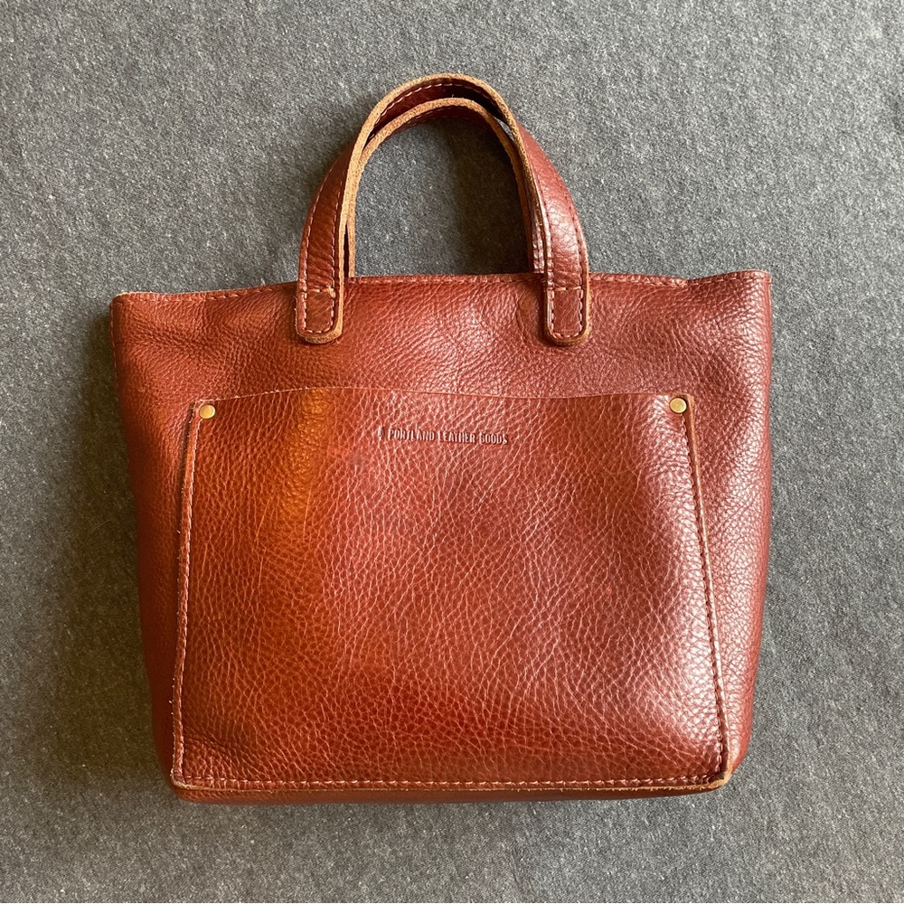 Portland Leather Mini Crossbody Bag Zip Top Nutmeg